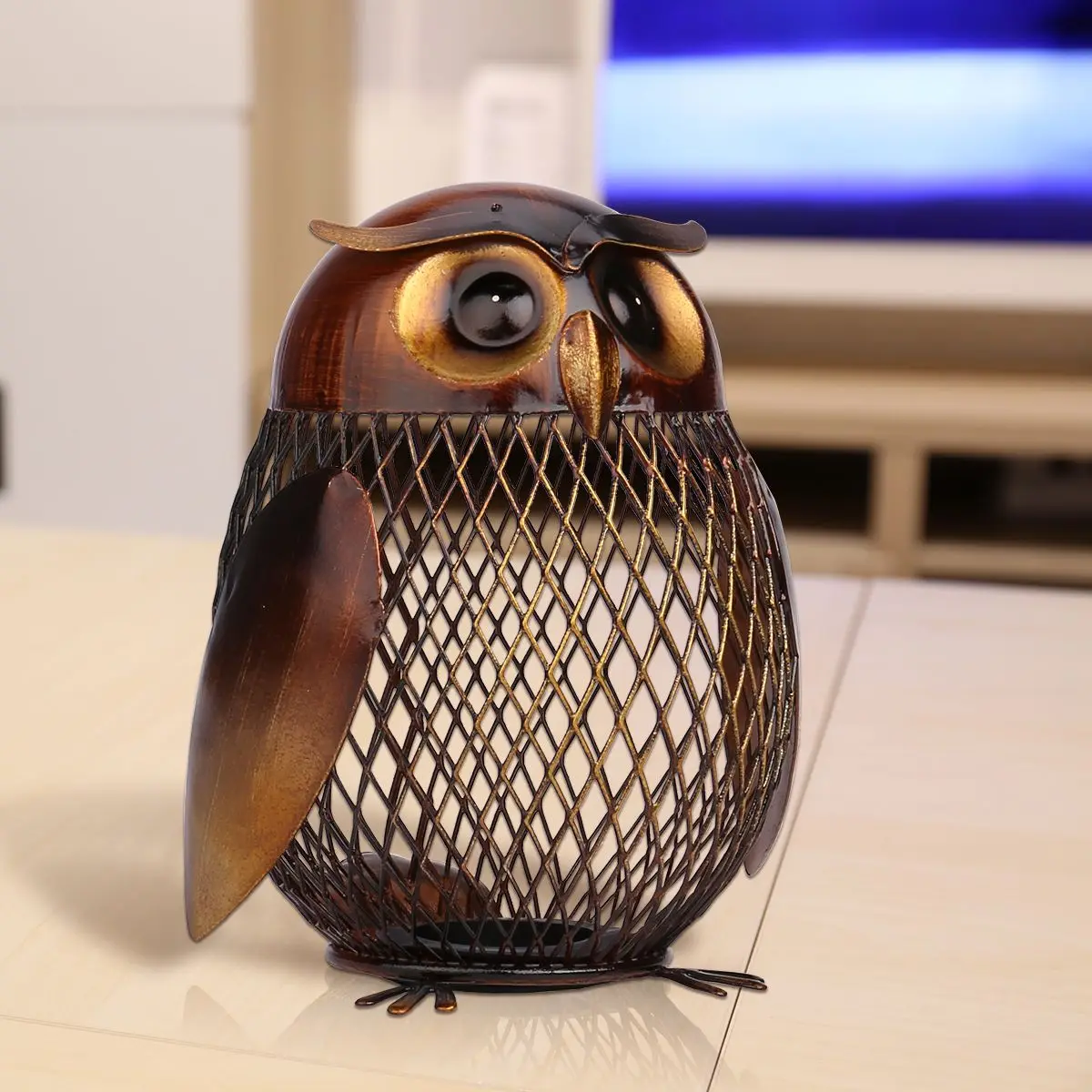 House Home Tooarts Owl Shaped FigA Piggy Bank A Box Metal FigA A Box Saving Box  - £31.29 GBP