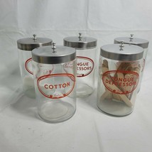5 Glass Apothecary Jar Containers Doctor Medical Office &quot;Profex&quot; &amp; &quot;Merc... - $141.45