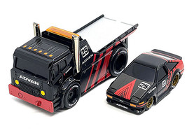 JDM Flatbed Truck #25 Black and Red and 1983-85 Toyota Trueno Sprinter (AE86) #2 - €43,06 EUR