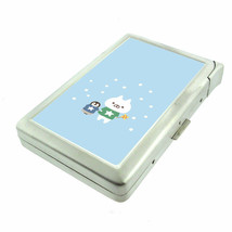 Penguin Winter Em1 100&#39;s Size Cigarette Case with Built in Lighter Metal Wallet - £17.08 GBP