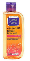 CLEAN &amp; CLEAR Essentials Foaming Facial Cleanser Oil-Free 2 X 100ML + 1 ... - £18.50 GBP