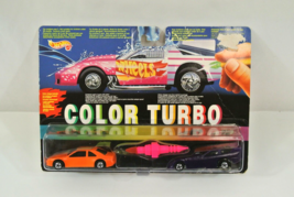 Hot Wheels Color Turbo 2 Pack Race Cars with Applicator 1993 Internation... - £14.95 GBP