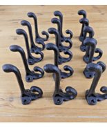 15 Cast Iron BLACK School Style Coat Hooks Hat Hook Hall Tree Restoratio... - €24,14 EUR