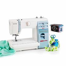 Usha Janome Automatic Stitch Magic Sewing Machine (White and Blue) with Free Sew - $609.00
