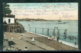Vintage Souvenir Postcard Beatty Beach Blue Rock St John NB UDB 1907 Cancel - £8.53 GBP