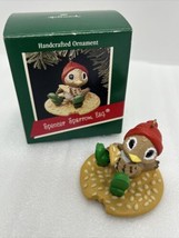 1988 Vintage Hallmark Ornament Spencer Sparrow Esq Bird Eating Cracker Cute! - £7.60 GBP