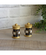 Courtly Salt &amp; Pepper Shaker Black and White Checked Kitchen Decor Buffa... - £40.85 GBP