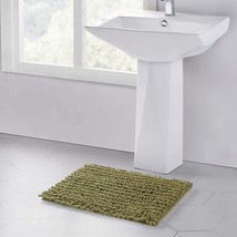 Bathroom Rug Non Slip Bath Mat (24x17 Inch Olive Green) Water Absorbent - £30.67 GBP