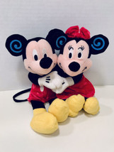 The Disney Store Vintage Valentines Day Mickey & Minnie Huggers Bean Bag Couple - $14.95