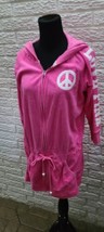 Victoria Secret Pink Terry Cloth Jacket Sweat Shirt Full Zip Hoodie Size Medium - £17.99 GBP