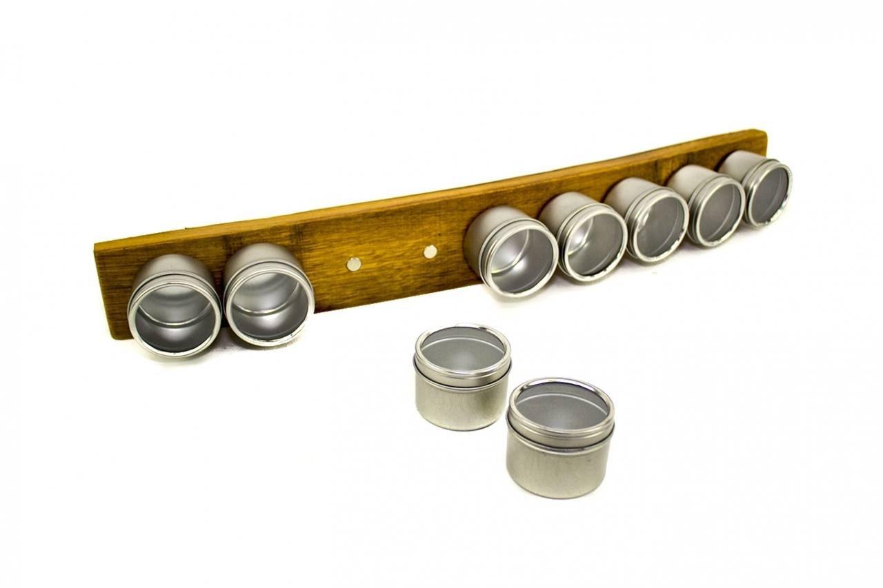 Primary image for Wine Barrel Stave Magnetic Spice Rack - Flavor - Made from CA wine barrels