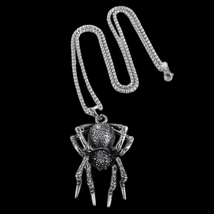 Gothic Spider Pendant &amp; Necklace Set, Edgy Biker Jewelry in  Stainless S... - $12.99