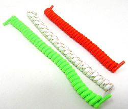 3 Orange Green White Spiral Laces No Headache Sun Visor 6 inches US Sell... - $11.87
