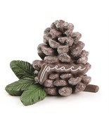 &quot;Peace&quot; Frosted Pinecone With Christmas Greens - £8.63 GBP