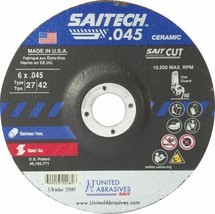 United Abrasives 22082 6x.045x7/8 Saitech .045 Ceramic Cutting Wheel - £13.60 GBP