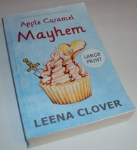 Apple Caramel Mayhem Cozy Murder Mystery 3 Dolphin Bay Large Print Leena Clover - £11.32 GBP