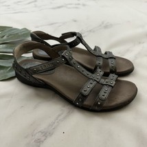 Taos Womens Party Sandals Size 8 Silver Gray Leather Rhinestones Studs C... - $35.63