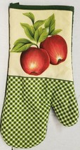 1 Printed Kitchen Jumbo Oven Mitt 13&quot; 2 Red Apples With Dark Green Back Home - £12.81 GBP