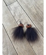 Chunky handmade fur earring /Boucles d'oreilles fait a la main /fourrure - $28.00