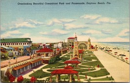Oceanfront Park And Promenade Daytona Beach Florida FL c1955 Postcard nostalgia - £17.76 GBP