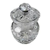 Vintage Waterford Cut Crystal Glass Sugar Mustard Jelly Jar Pot 4&quot; Cover... - £32.01 GBP