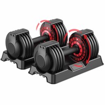 25Lb Adjustable Dumbbell Set For Men And Women - Anti-Slip Weights With ... - $366.99