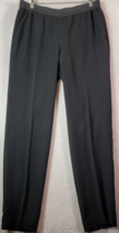 Ann Taylor Pants Women Size 2 Black Polyester Pocket Pleated Front Elastic Waist - £14.09 GBP