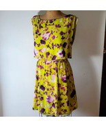 Alice + Olivia 2Pc Dress Size L Crop Top Skirt 96% Silk Green Purple Floral - £114.16 GBP