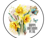 30 HAPPY BIRTHDAY PETAL ENVELOPE SEALS STICKERS LABELS TAGS 1.5&quot; ROUND B... - $7.99