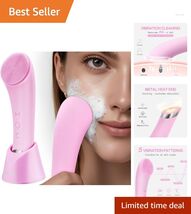 Compact Pink Facial Cleansing Brush with Heated Massage &amp; Vibration - Gi... - $24.70
