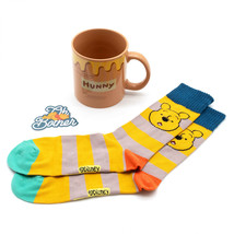 Winnie The Pooh 3-Piece Sock in a Mug Gift Set with Sticker Multi-Color - £21.56 GBP
