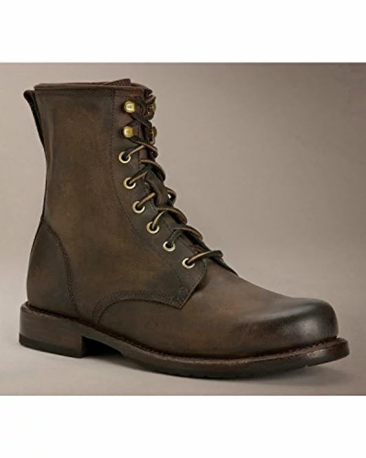 New Brown Combat Leather Formal Handmade Ankle Lace Up Hiking Boots For ... - $149.99+