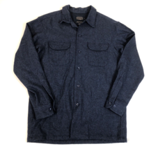 Pendleton The Board Shirt Mens Medium Blue 100% Wool Western Loop Collar - $59.39