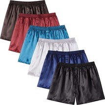 JupiterSecret Satin Boxer Shorts 6 Pack Men&#39;s Size Large NEW - £40.26 GBP