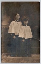 RPPC Auburn NY Two Young Choir Boys Phayre Studio Real Photo Postcard G27 - £7.95 GBP