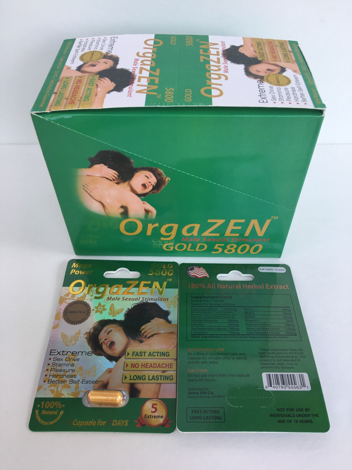 Orgazen Male Sexual Enhancement 1 Box = 30 Pills USA Free Ship - $28.99