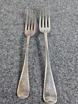 Dixon Forks  A1 Antique Vintage Silverware Embossed R silver-plated 2 Pcs - £6.34 GBP