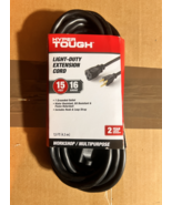 Hyper Tough 12FT 16AWG 2 Prong Black Indoor Household Extension Cord - NEW - £8.39 GBP