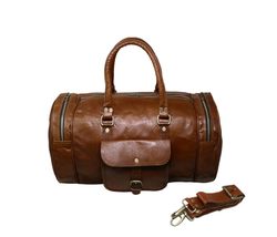 Jaald 18&quot; Large Genuine Leather Travel Luggage Suitcase Bag for Men and Women Fi - £75.93 GBP