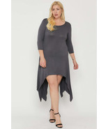 Women&#39;s Asymmetrical Raw Edge Hem Solid Dress - $17.20