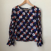 ELLA MOSS Navy Embroidered Floral Blouse In Daisy XS NWOT - £22.99 GBP