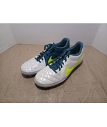 Nike Tiempo Soccer Cleats Mens Size 8.5 VG #630860-133 White - £69.07 GBP