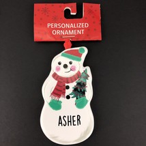 Ganz Personalized Snowman Ornament Ceramic Asher Brittany Elijah Mason Allison.. - £9.31 GBP