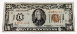1934-A $20 Federal Reserve Hawaii Overprint Note in Fine Condition FR #2305 - $148.49