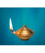 Beautiful Handcrafted Brass Oil Lamp  Wicks  Diya Separate Lid Safety Li... - £8.51 GBP