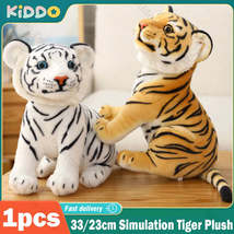 33/23cm Simulation Tiger Lion Plush Toy Stuffed Soft Wild Animal Forest ... - £4.83 GBP+