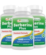 3 Pack Best Naturals Berberine Plus 1000 mg/Serving - 120 Capsules - $1,326.63 MXN