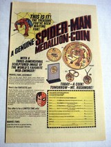 1972 Color Ad Marvel Spider-Man Medallion Coin Hallmark Minting Service - £6.29 GBP