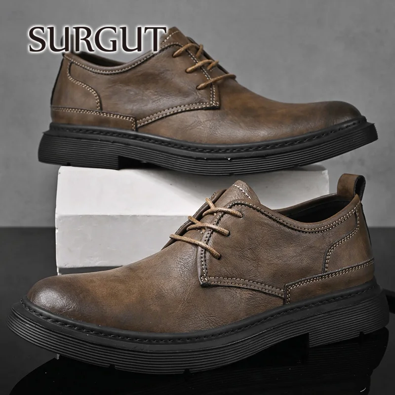 New Genuine Leather Men Shoes Bussiness Working Flats High Quality Causal Soft D - £64.21 GBP