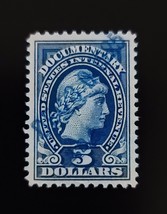 Series of 1917 $5 U.S.A. Internal Revenue, Documentary, Dark Blue Scott ... - €2,41 EUR
